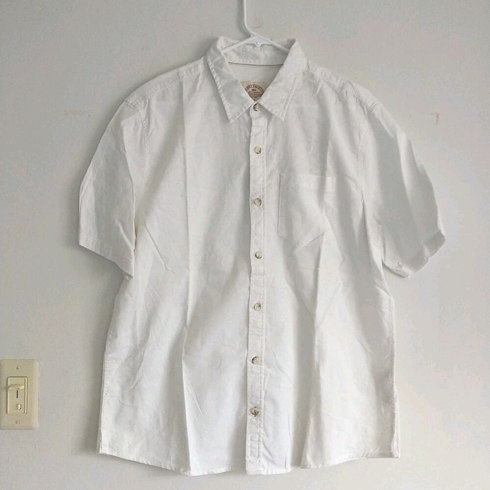 Fat Face Bulge Linen Cotton Shirt Mens XL White Button Up Short Sleev Preppy New